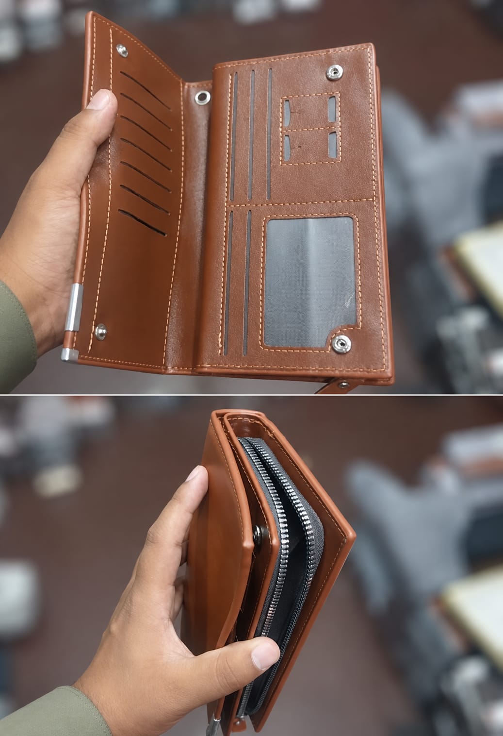 Men's Premium Long PU Leather Wallet & Card Holder